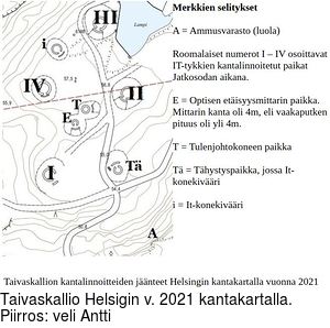 Taivaskallio Helsigin v. 2021 kantakartalla. Piirros: veli Antti