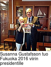 Susanna Gustafsson tuo Fukuoka 2016 viirin presidentille