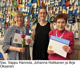 Vas. Vappu Hannola, Johanna Hokkanen ja Arja Oksanen