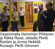Vasemmalta Hannimari Pihkanen ja Riikka Rossi, oikealla Pentti Kostian ja Jorma Heikkil   Kuvaaja: Pertti Uimonen