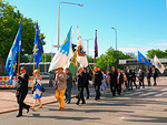 N-piirin lippua kantoi varakuvernri Pekka Taskinen. LC Pasilan vihre lippua kantoi presidentti Simo Pkknen.