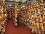 Vierailimme San Giacomon tehtaalla, jossa valmistetaan Parman kinkkuja.