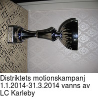 Distriktets motionskampanj 1.1.2014-31.3.2014 vanns av LC Karleby