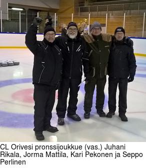 CL Orivesi pronssijoukkue (vas.) Juhani Rikala, Jorma Mattila, Kari Pekonen ja Seppo Perlinen