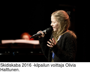 Skidiskaba 2016 -kilpailun voittaja Olivia Halttunen.