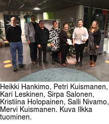 Heikki Hankimo, Petri Kuismanen, Kari Leskinen, Sirpa Salonen, Kristiina Holopainen, Salli Nivamo, Mervi Kuismanen. Kuva Ilkka tuominen.