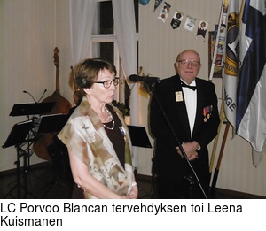 LC Porvoo Blancan tervehdyksen toi Leena Kuismanen