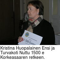 Kristina Huopalainen Ensi ja Turvakoti Nuttu 1500 e Korkeasaaren retkeen.