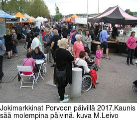 Jokimarkkinat Porvoon päivillä 2017.Kaunis sää molempina päivinä. kuva M.Leivo