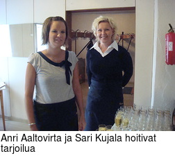 Anri Aaltovirta ja Sari Kujala hoitivat tarjoilua