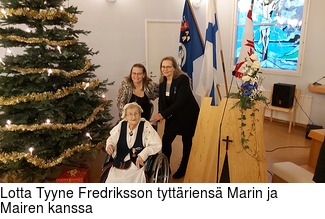 Lotta Tyyne Fredriksson tyttriens Marin ja Mairen kanssa
