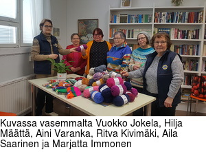 Kuvassa vasemmalta Vuokko Jokela, Hilja Mtt, Aini Varanka, Ritva Kivimki, Aila Saarinen ja Marjatta Immonen
