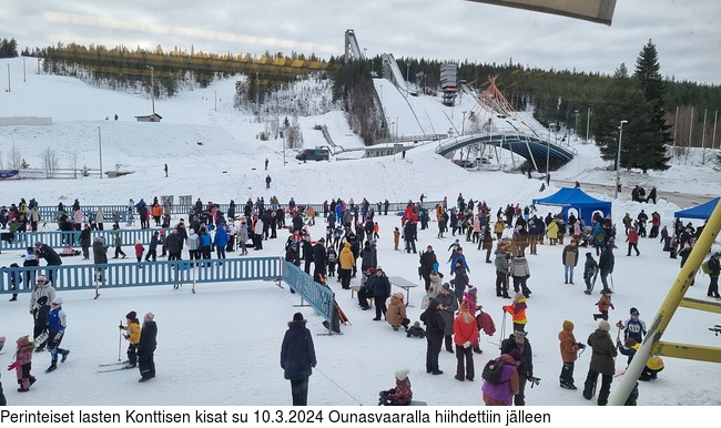 Perinteiset lasten Konttisen kisat su 10.3.2024 Ounasvaaralla hiihdettiin jlleen