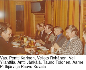 Vas. Pentti Karinen, Veikko Ryhnen, Veli Ylianttila, Antti Jnkl, Tauno Tolonen, Aarne Pirttijrvi ja Paavo Kovala