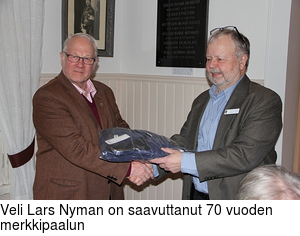 Veli Lars Nyman on saavuttanut 70 vuoden merkkipaalun