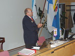 Piirikuvernri Pekka Sopanen toivotti vuosikokousvieraat tervetulleiksi piirin puolesta.