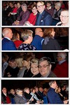 Tuttuja kasvoja konserttiyleisss. Keskell ylimmll rivill piirin 1. varapiirikuvernripari Markku ja Teija Vesikallio. Kuvassa heidn vasemmalla puolellaan Loviisasta Queen Lovisan edustajia. Aivan skettin vietettiin Queenien 10-vuotisjuhlia.