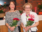 Pivkummun kukat sai vastaanottaa Tytti Lahtinen ja Malmittarien kukat Irma Vtinen.