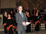 Presidentti Harri Strömberg toivotti konserttiyleisön tervetulleeksi.