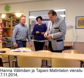 Hanna Välimäen ja Tapani Matintalon vierailu 7.11.2014.