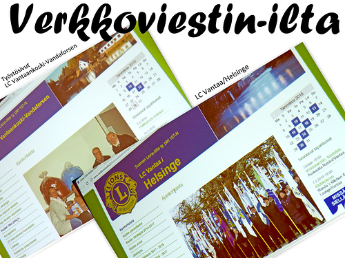 Illan esimerkkein olivat LC Vantaa / Helsingen ja LC Vantaankoski-Vandaforsenin nettisivut.
