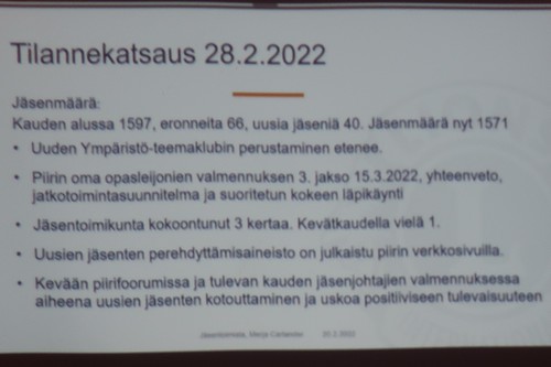 Jsentilanteesta 28.2.2022 kertoi jsenkoordinaattori Merja Carlander. 