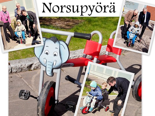 Norsupyrlle antoivat vauhtia lahjoittajaklubien LC Koivukyln ja LC Floorankentn edustajat sek varapiirikuvernri Veikko Teerioja.