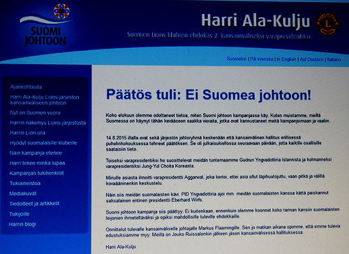 Harri Ala-Kuljun blogi lytyy sivuilta www.lionharri.fi