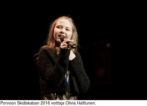 Porvoon Skidiskaban 2016 voittaja Olivia Halttunen.